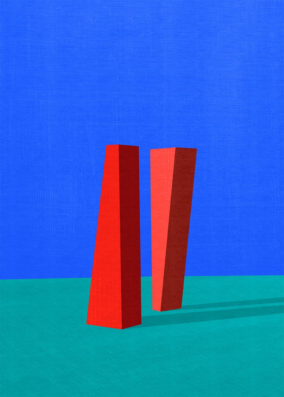 The Poster Club Art Prints A Pair Canvas 30x40 cm blau gerahmt