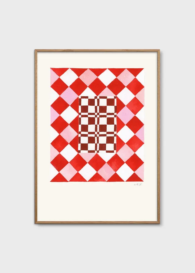 The Poster Club Art Prints Tern No. 6 Poster A4 rosa rot