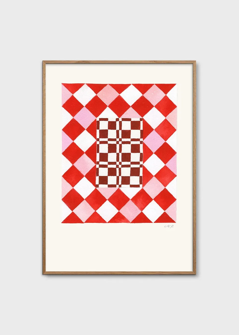 The Poster Club Art Prints Tern No. 6 Poster A4 rosa rot