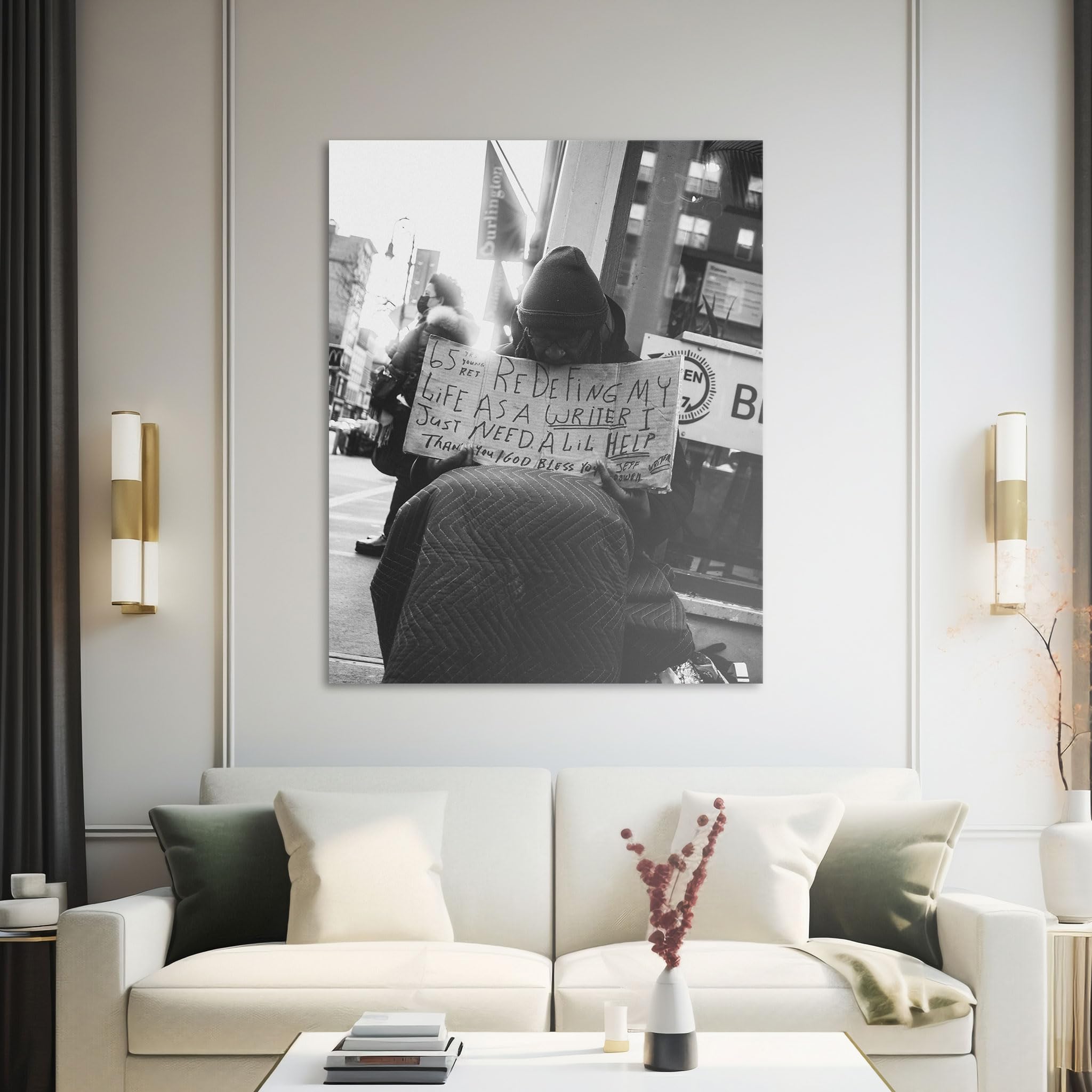 Hustling Sharks Wandbilder Stille Bitte Leinwand 30x40 cm Urban