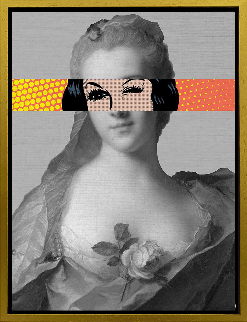 Mineheart Wall Art Pop Portrait Gentildonna Poster Gelb Orange