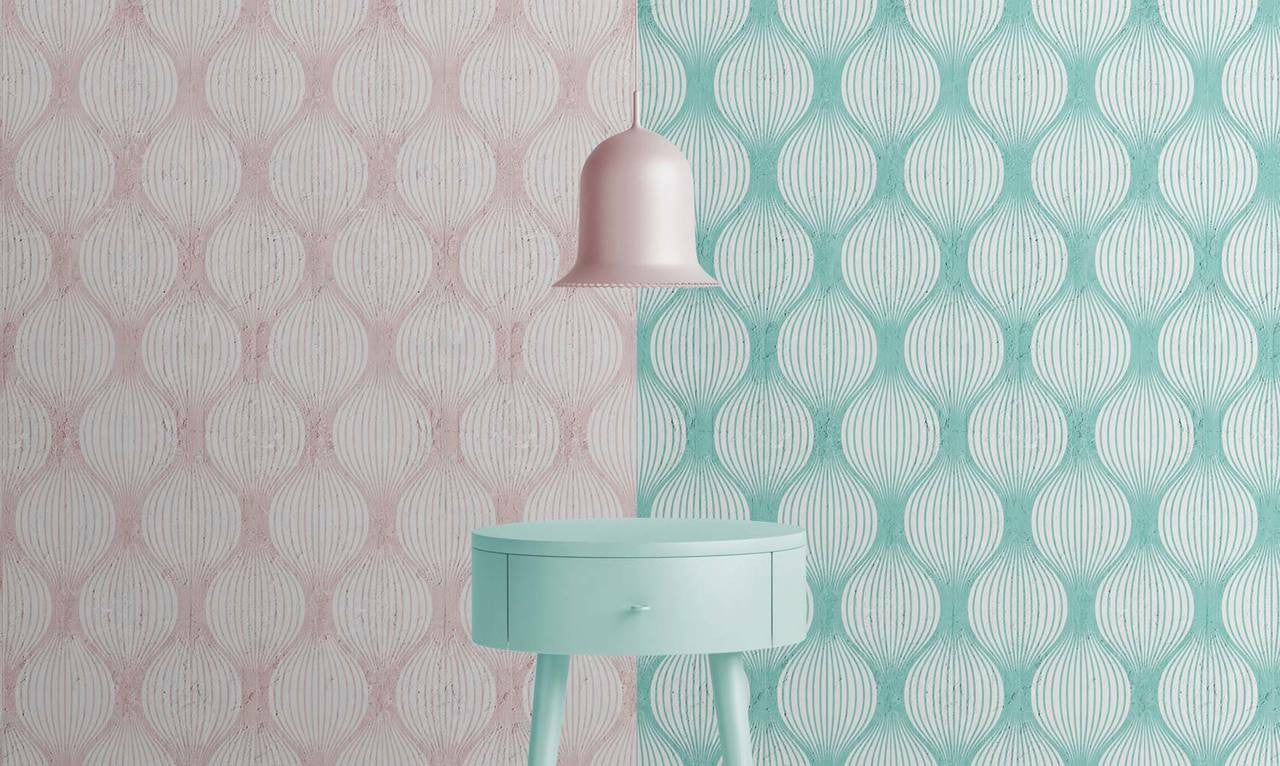Mineheart Geometric Bulbs Tapete Aquamarin Vlies 52x1000 cm