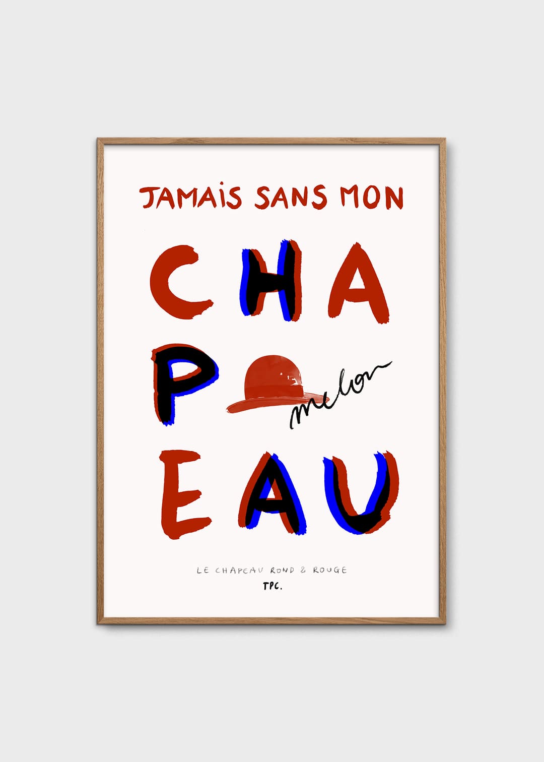 The Poster Club Art Prints Le Chapeau Rond et Rouge Poster 30x40 blau-rot