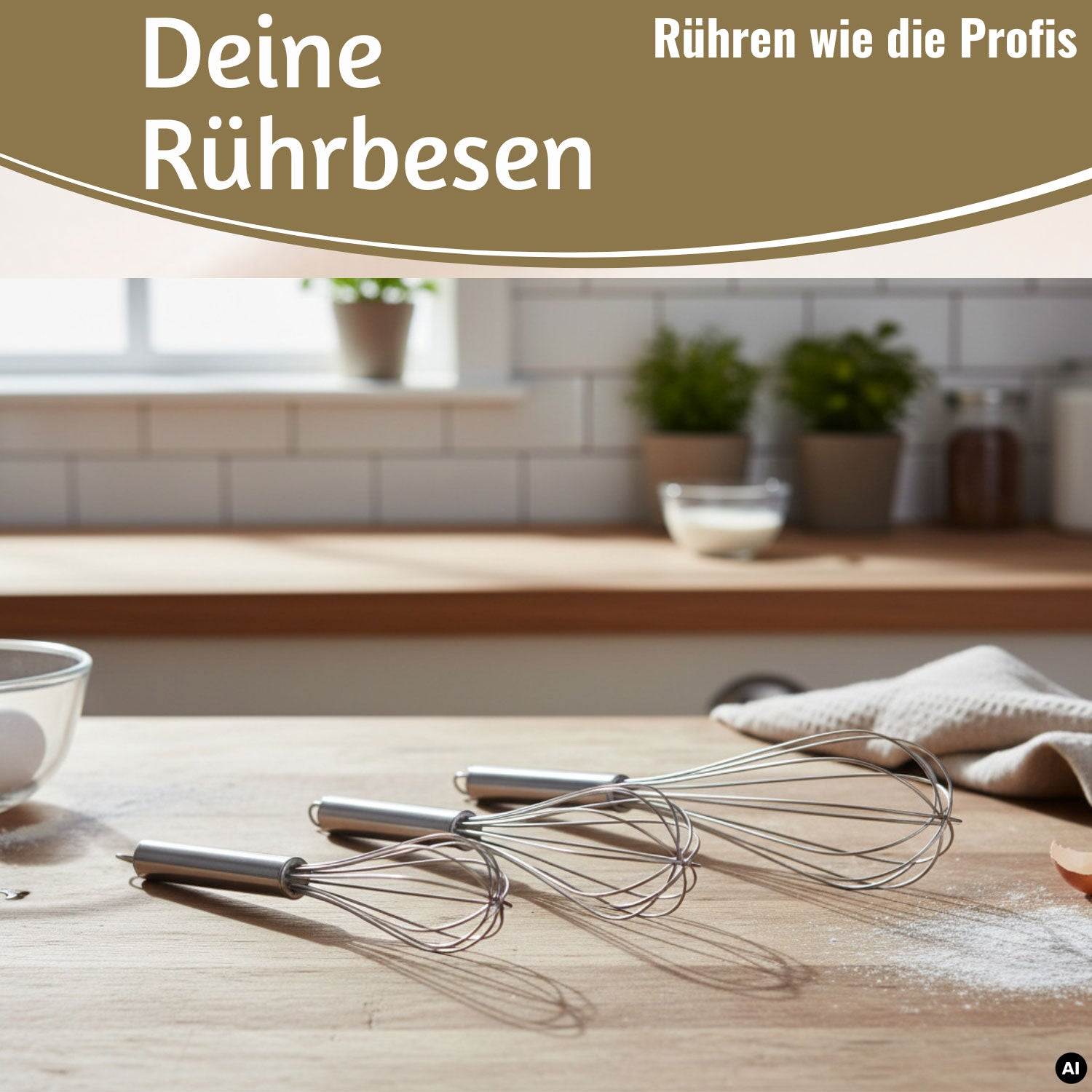 LS-LebenStil Küche & Haushalt Schneebesen Edelstahl 3er Set