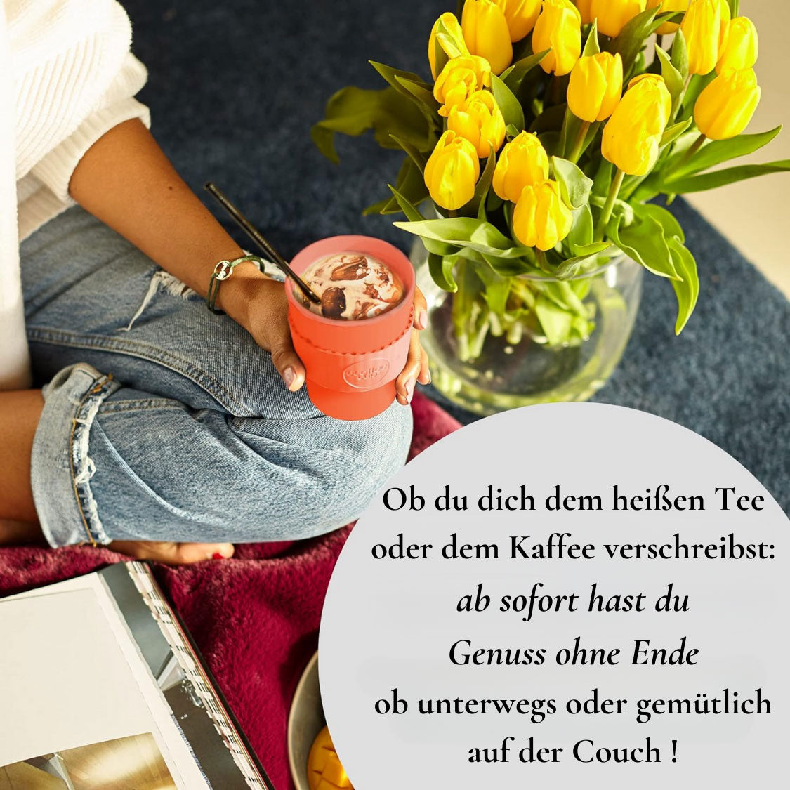 LS-LebenStil Küche & Haushalt Ecoffee Cup 400ml Basket Case Becher