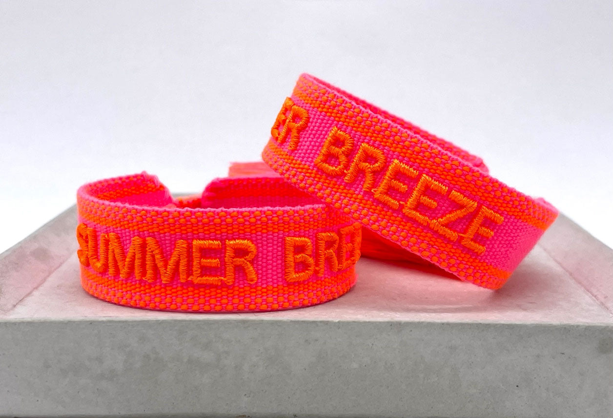 LS-LebenStil Summer Breeze Armband Neon Quasten Canvas