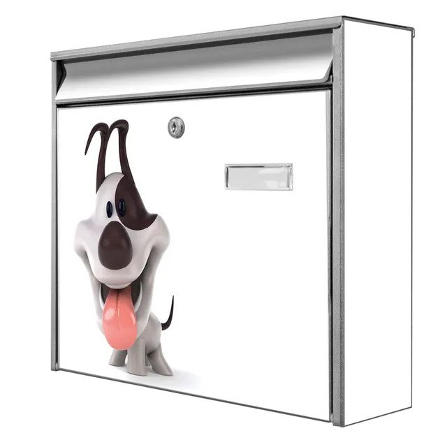 Banjado Briefkasten Burg-Wächter 32x36cm Comic-Hund Silber