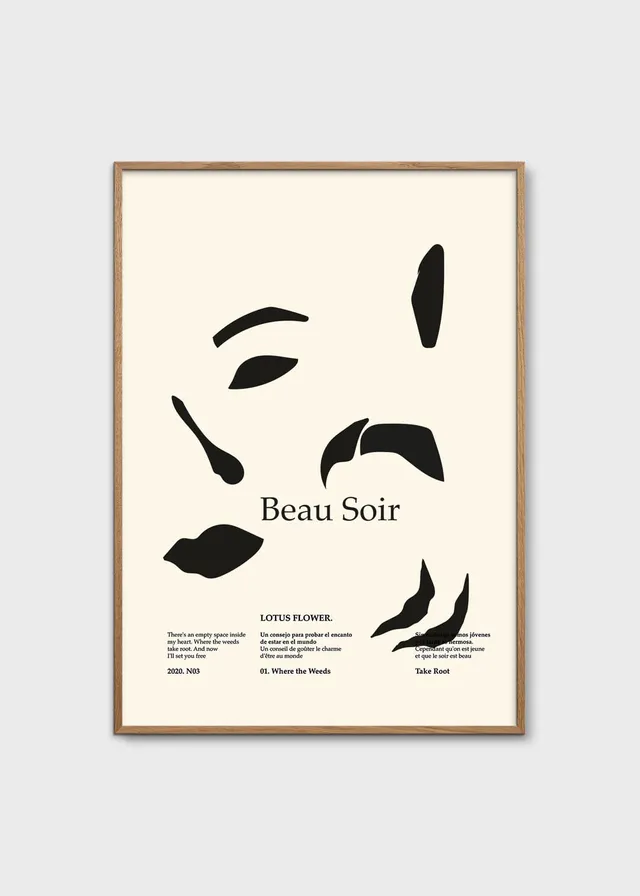 The Poster Club Art Prints Beau Soir Poster A4 beige