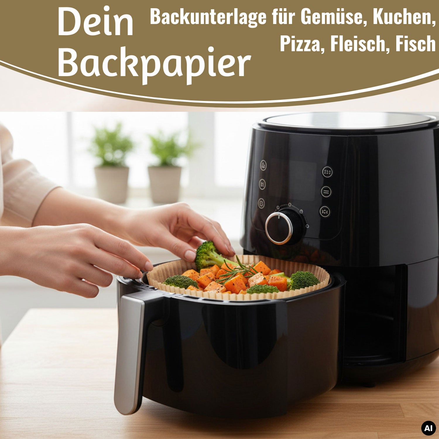 LS-LebenStil Backpapier Rund 16cm 100 Stück Airfryer FSC