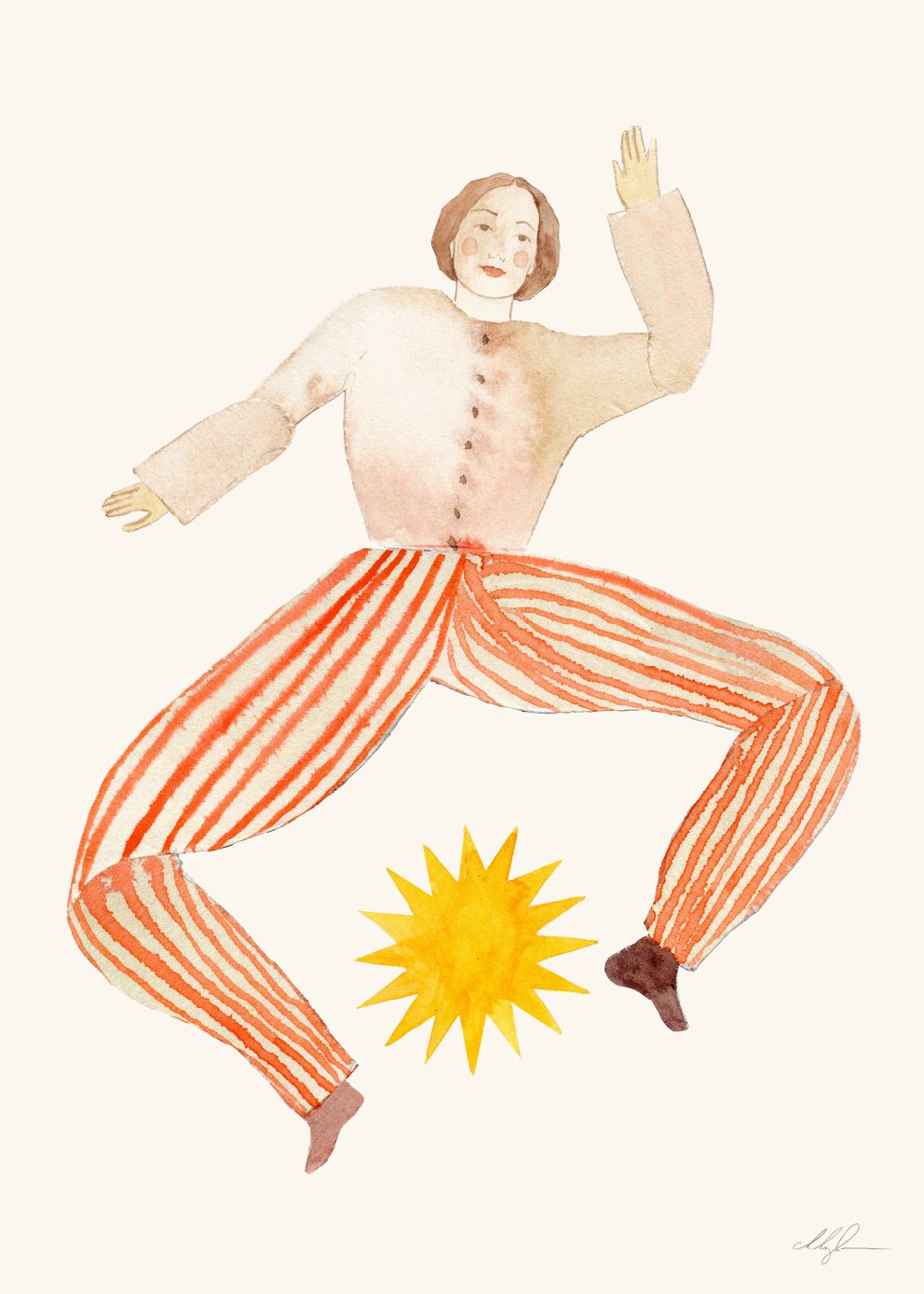 The Poster Club Fun with the Sun Kunstdruck A4 beige rot