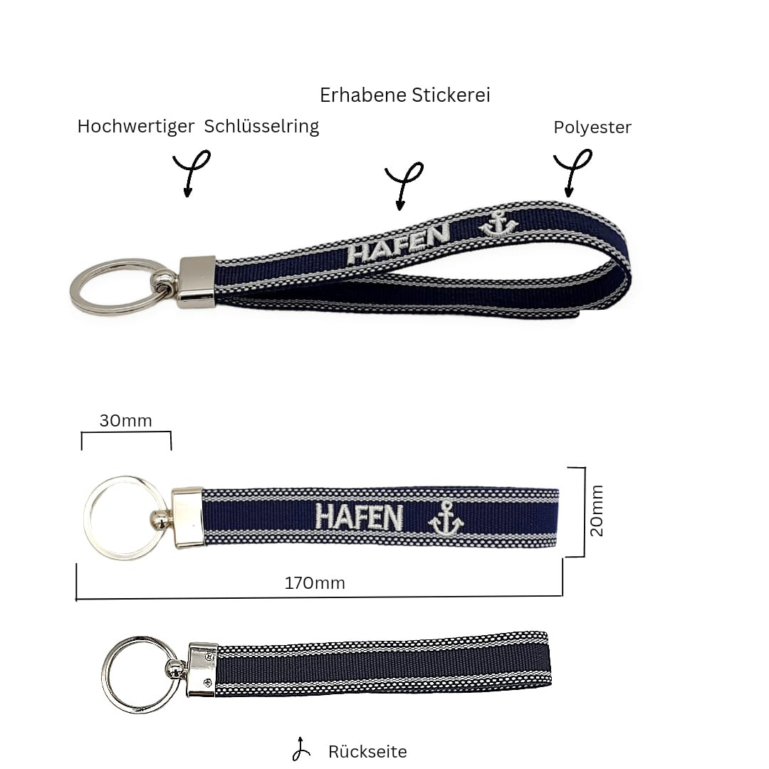 LS-LebenStil Uhren & Schmuck Schlüsselanhänger Hafen Anker Blau