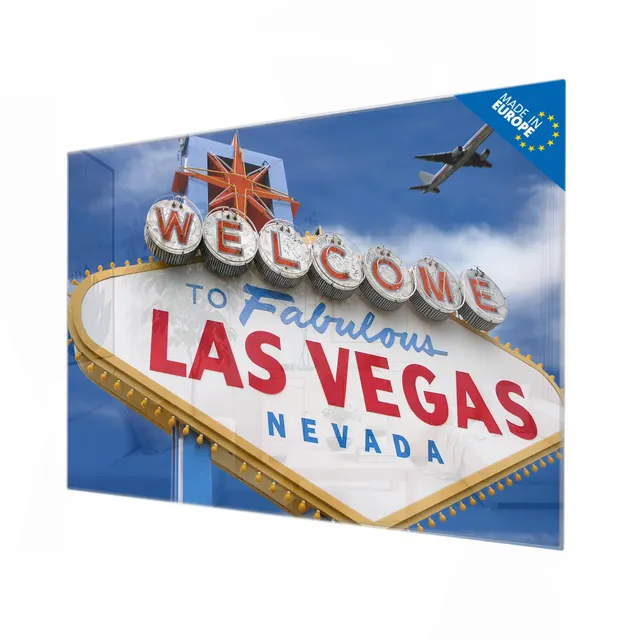 Banjado Magnettafel Glas 120x80 Las Vegas beschreibbar