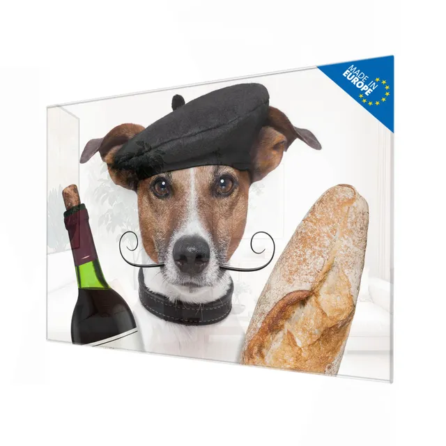 Banjado Magnettafel Franzose Jack Russel Glas 120x80 cm