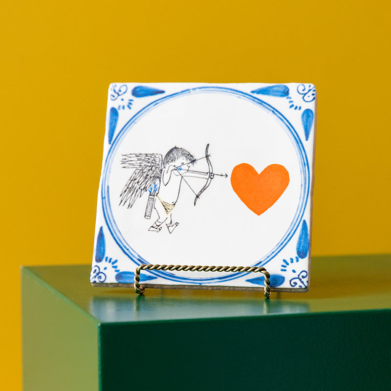 Storytiles Delft Blue Hartenjager Wandfliese S 10x10 cm Liebe