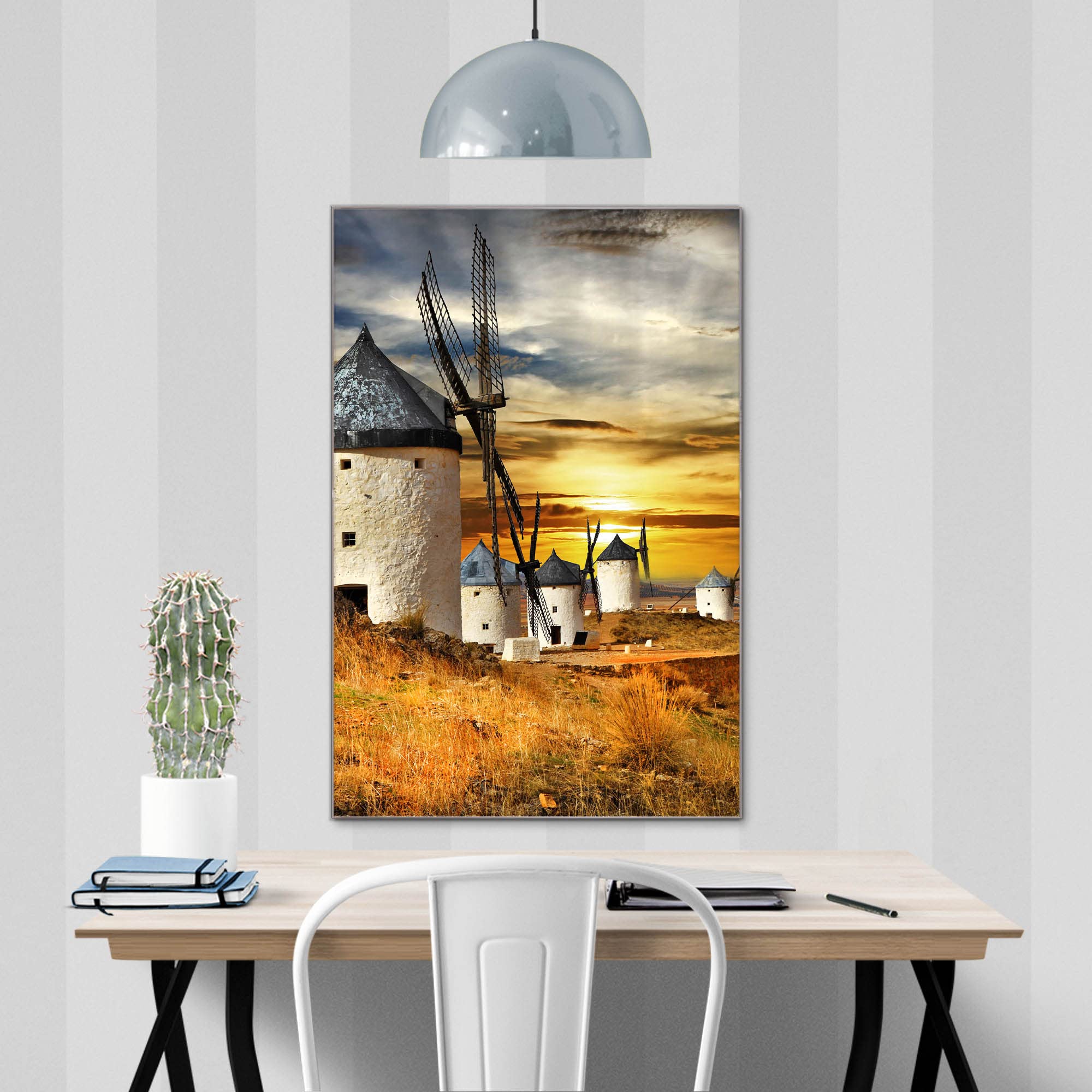 Banjado Magnettafel Glas 60x40cm Spanische Windmühlen