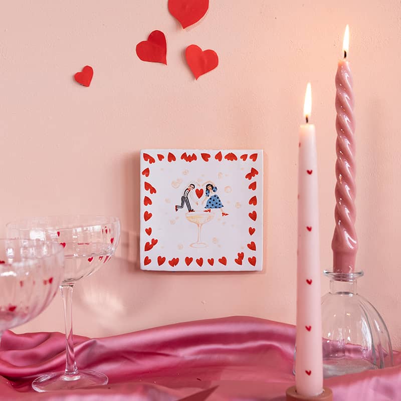 Storytiles Delft blue Proost op de liefde Fliese S 10x10 cm Liebe