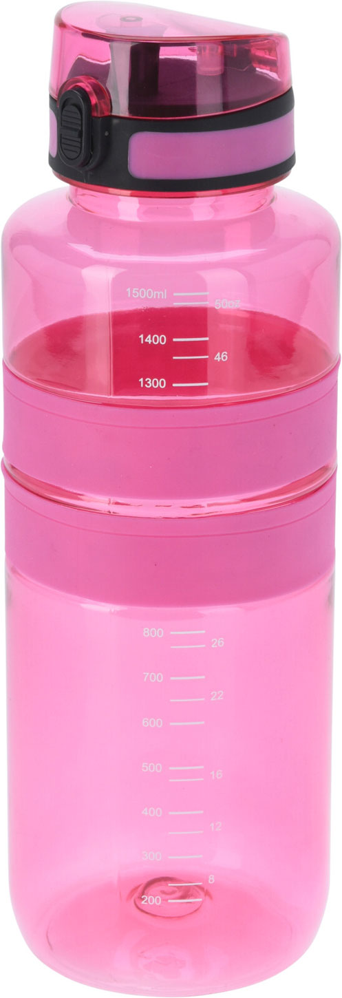 LS-LebenStil Küche & Haushalt XL Sportflasche 1500ml Rot Pink Klappdeckel