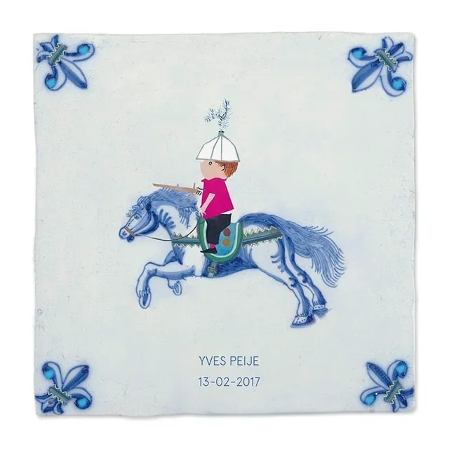Storytiles Delft Blue Ridder te paard Fliese S 10x10 cm Ritter