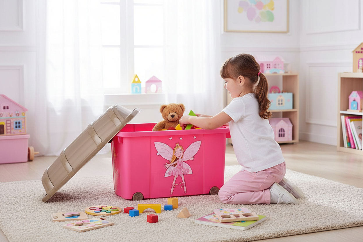 LS-LebenStil Spielzeugkiste Prinzessin XL 60x40cm 57L