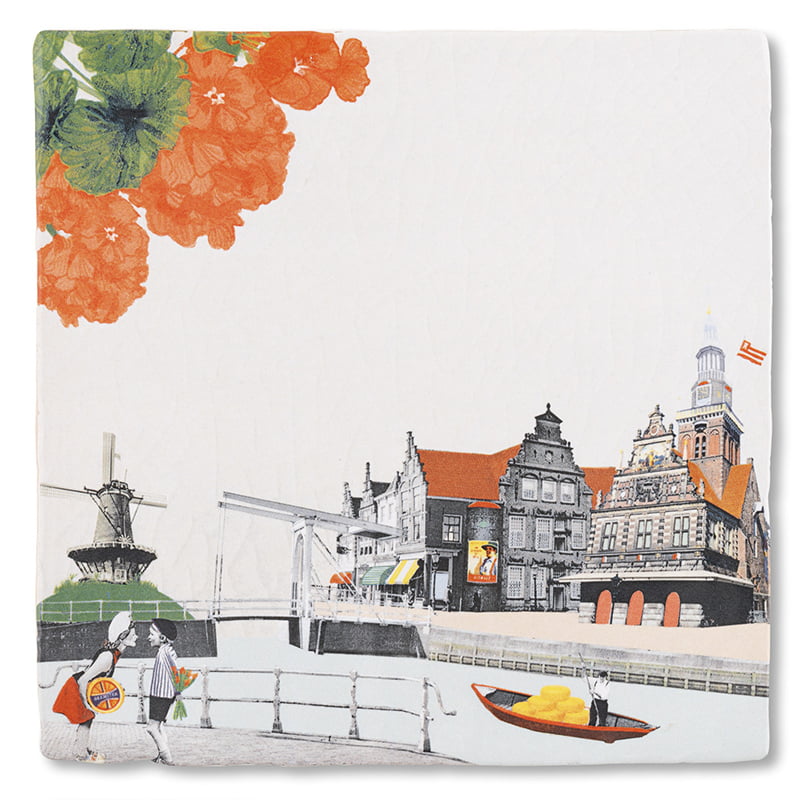 Storytiles Delft blue Kus uit Alkmaar Wandfliese S 10x10 cm Käsemarkt