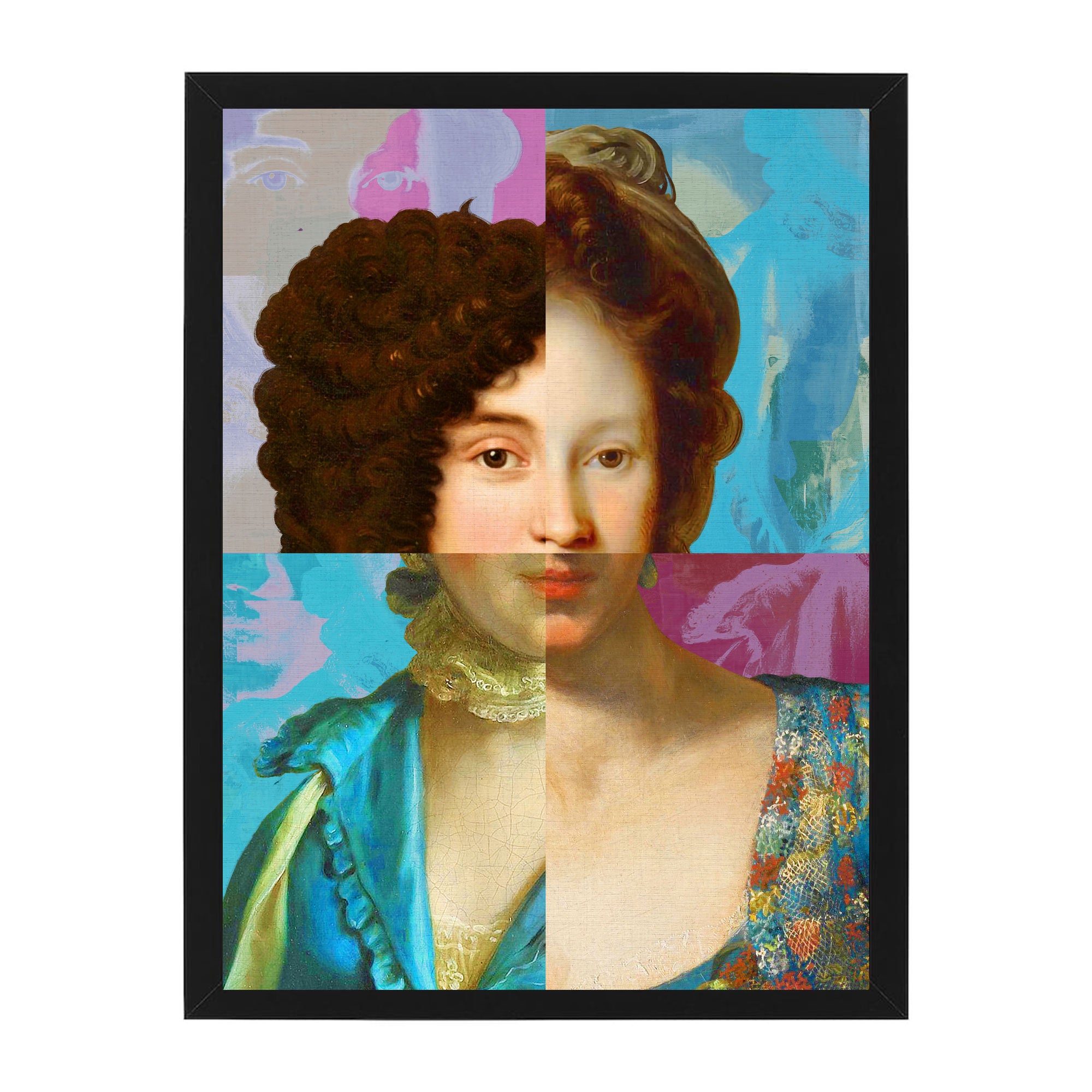 Mineheart Lady Puzzled Poster Blaues Kleid 30x41 cm