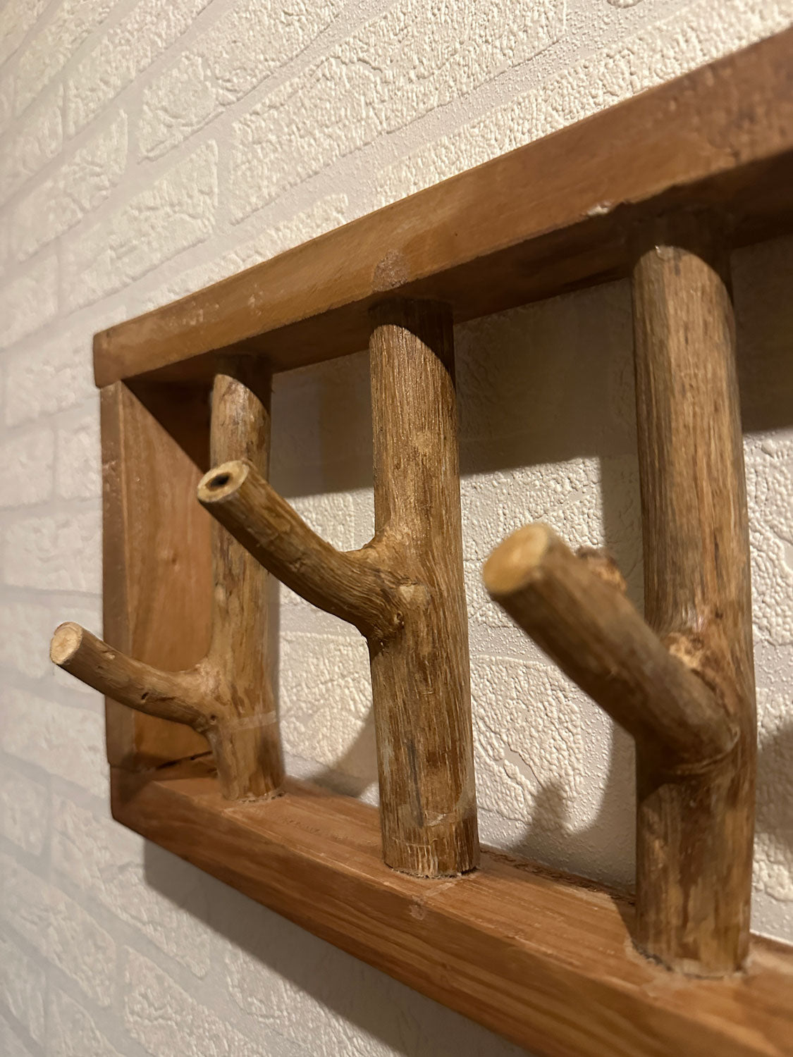 LS-LebenStil Möbel & Wohnen Vintage Wandgarderobe 45cm 4 Ast-Haken