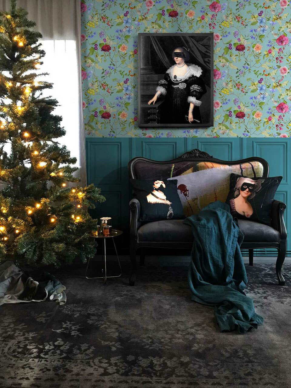 Mineheart Cushions Celia Kissen 45x45cm Schwarz Portrait