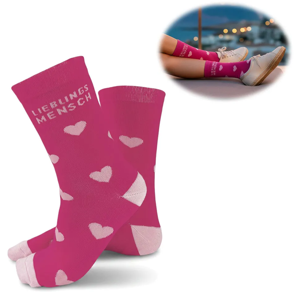 LS-LebenStil Lieblingsmensch Socke Pink 36-40 Damen