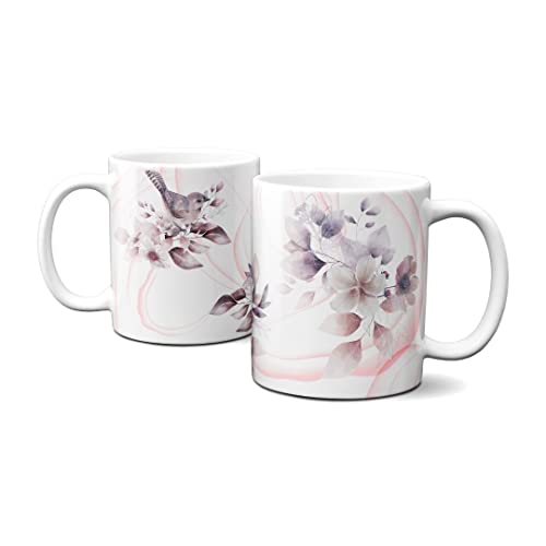 Hustling Sharks Wandbilder Tasse Vögel Pastell 330ml weiß