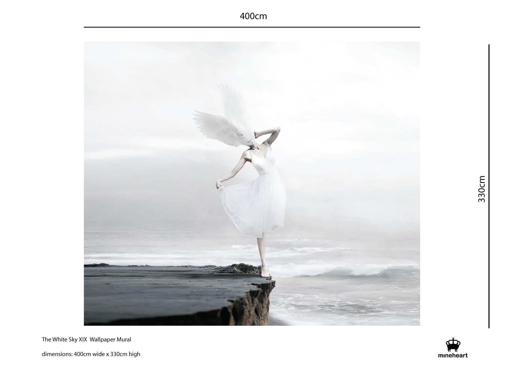 Mineheart White Sky XIX Fototapete weiß 250 x 300 cm