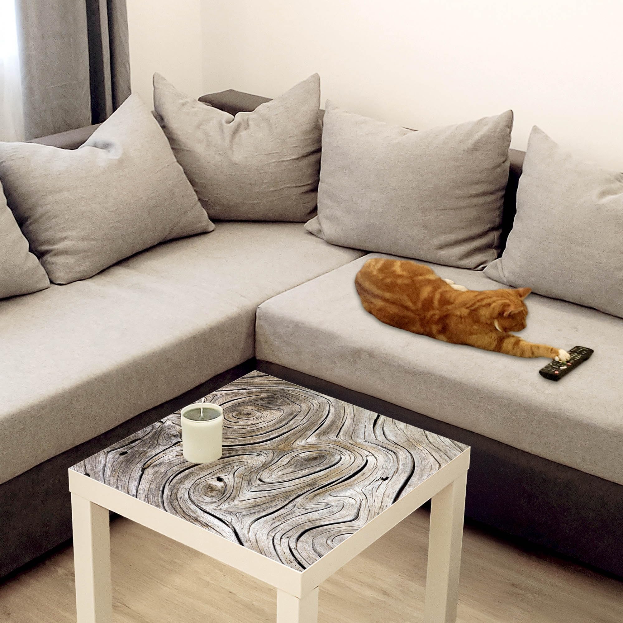 Banjado Möbelfolie Tischfolie Holzwirbel 55x55 selbstklebend