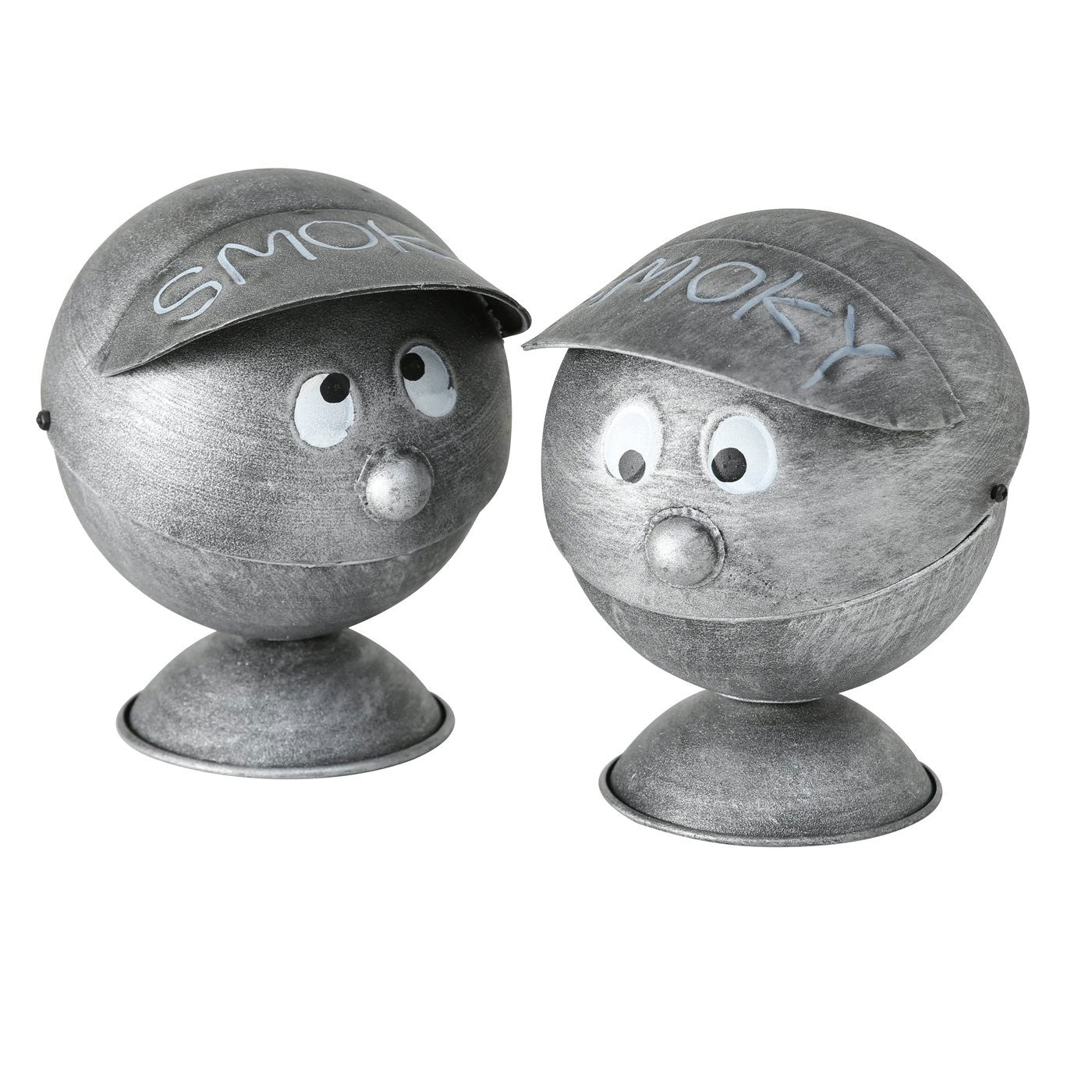 LS-LebenStil XL Sturmaschenbecher Metall Smoky Grau 16cm Deckel