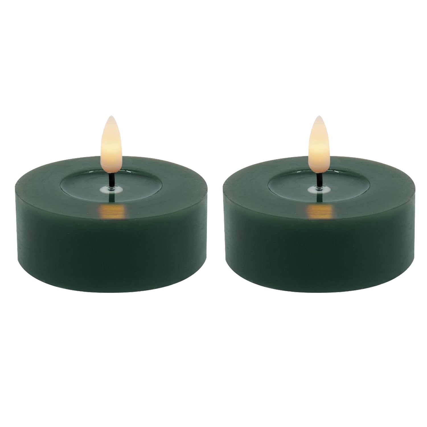 LS-LebenStil Ribe LED Teelichter Grün 6,8cm Echtwachs 2er