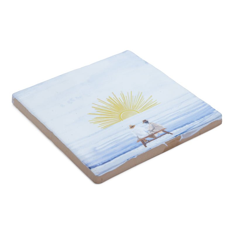 StoryTiles Delft Blue Samen de zon zien zakken Fliese 10x10 cm Gold