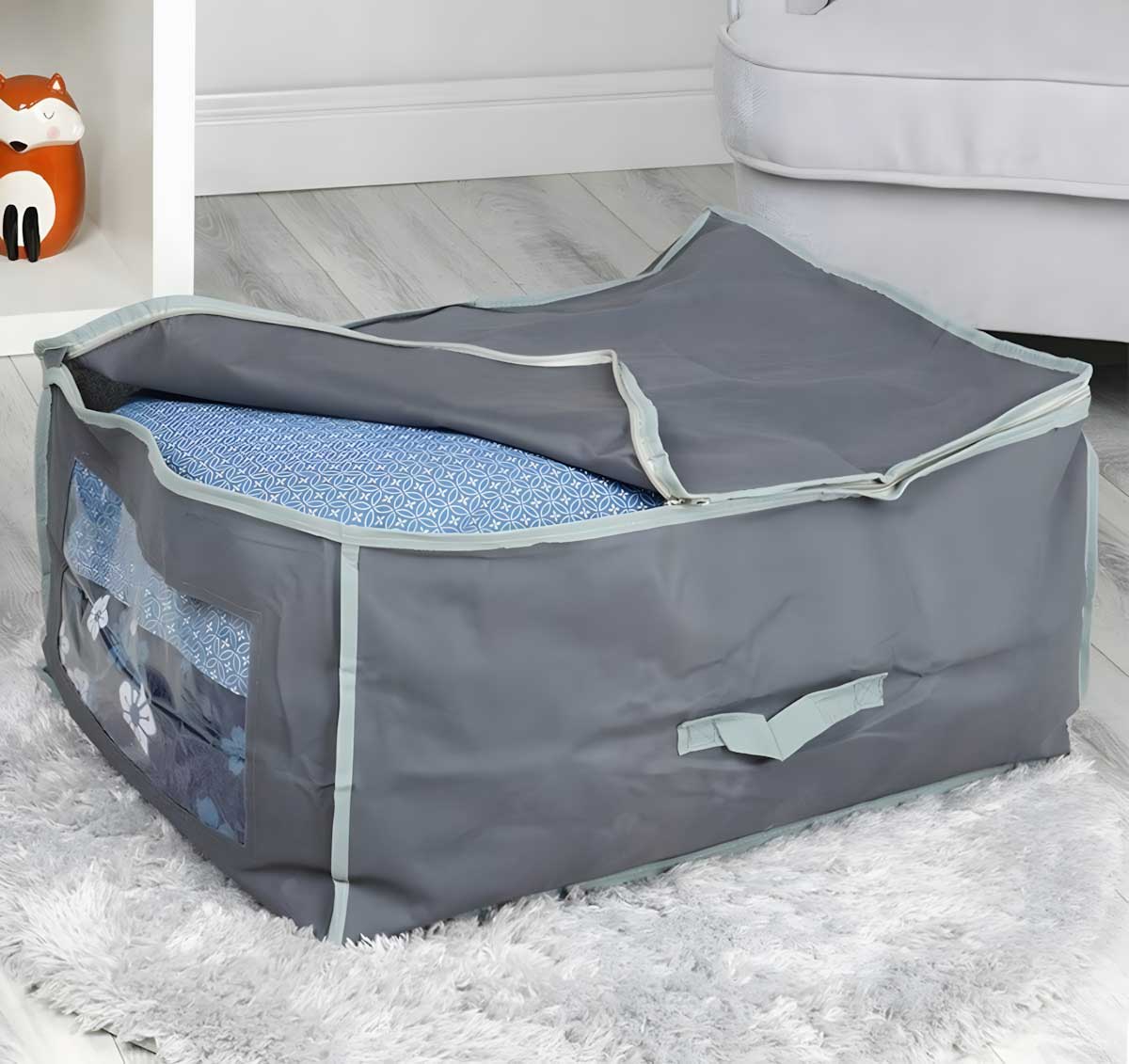 LS-LebenStil Möbel & Wohnen XL Unterbettbox grau 60x45x30cm Vlies