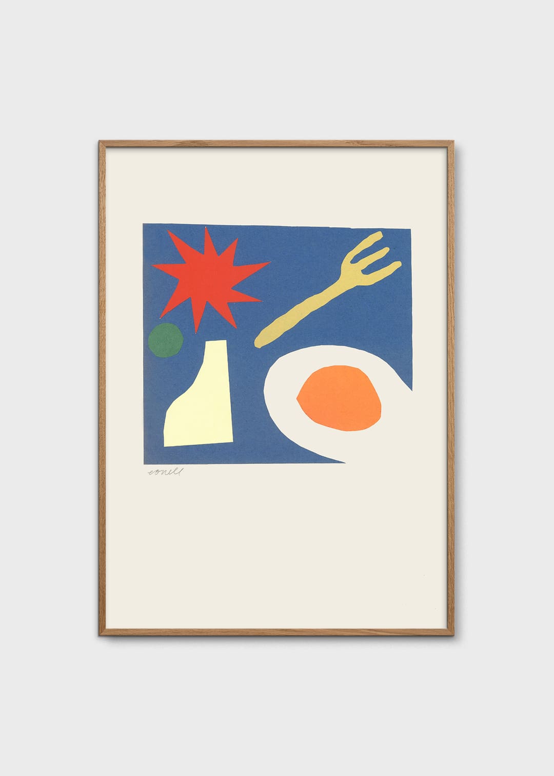 The Poster Club Breakfast Kunstdruck A4 abstrakt Blau-Grün