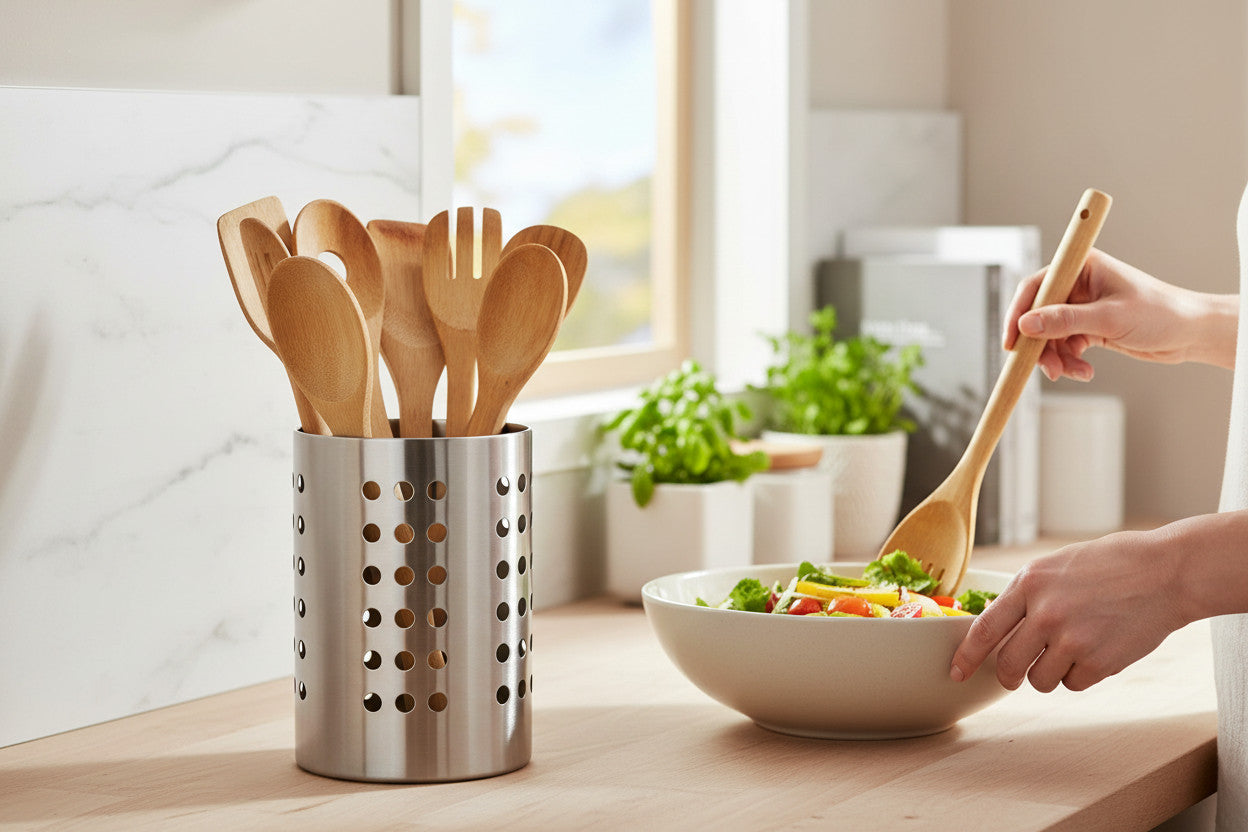 LS-LebenStil Küche & Haushalt Kampen Besteckständer Edelstahl 13cm