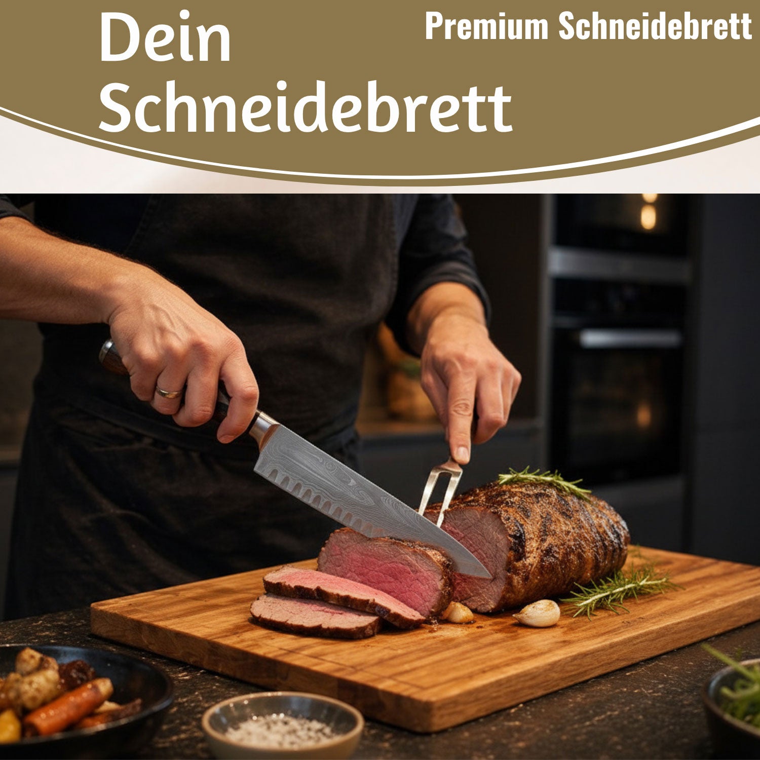 LS-LebenStil Küche & Haushalt Profi Schneidebrett Akazie 47x36cm