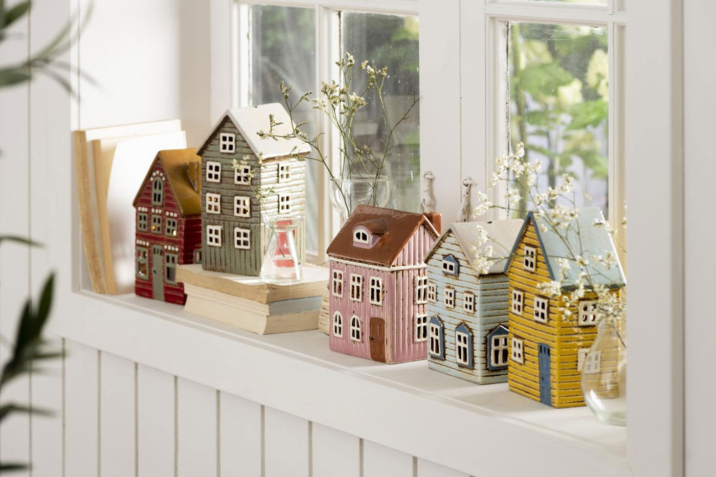 LS-LebenStil Küche & Haushalt Nyhavn Teelichthaus Gelb Blau 19cm
