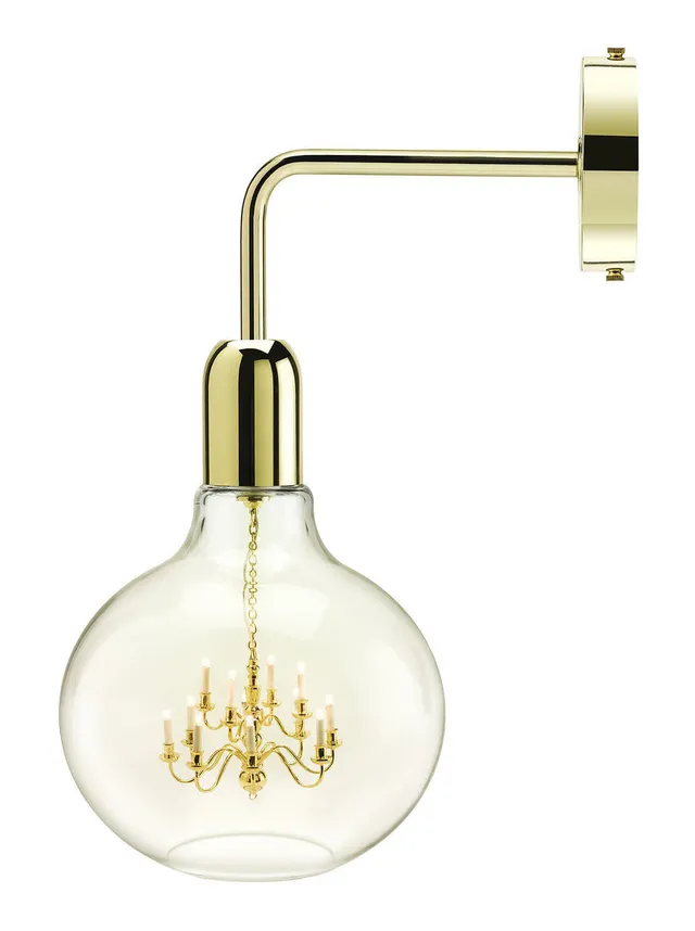 Mineheart King Edison Wandleuchte Gold LED 15x21cm