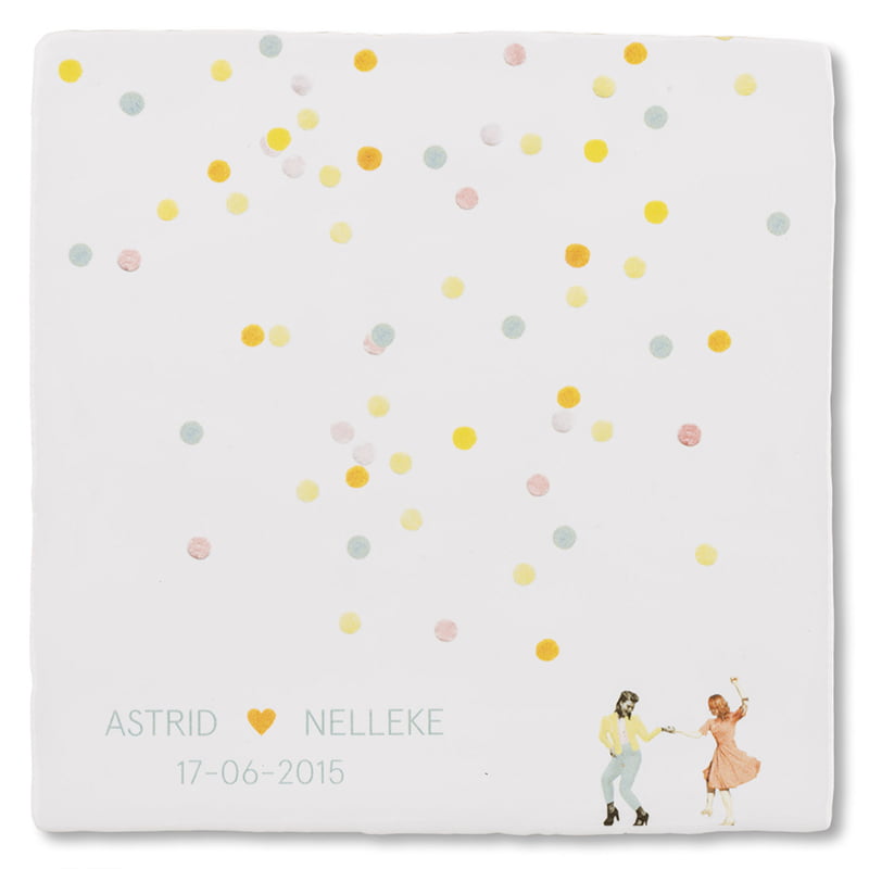 Storytiles Delft Blue Feest der Liefde Fliese 10x10 cm Hochzeit