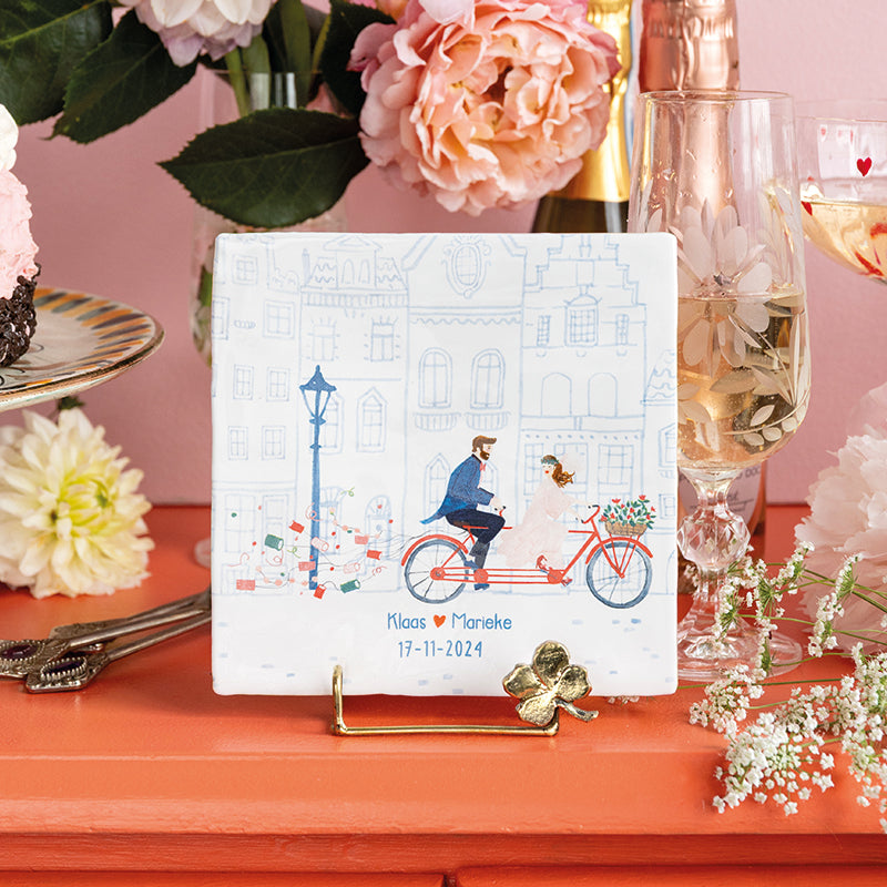 StoryTiles Delft Blue It's Official Fliese S 10x10 Hochzeit