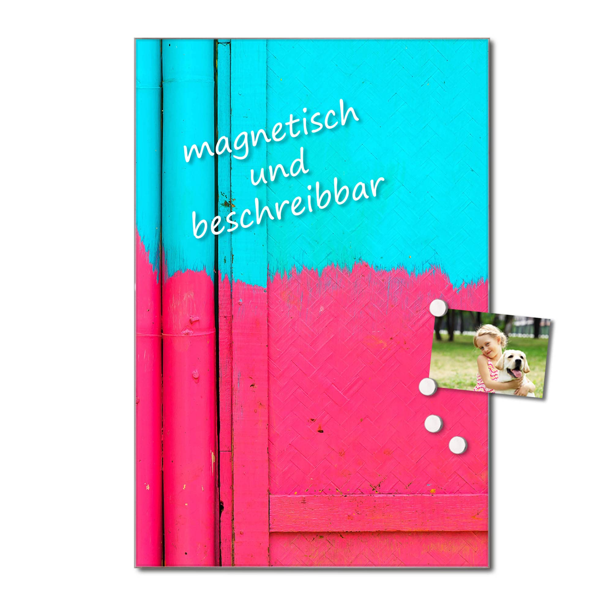 Banjado Magnettafel Glas Zwei Farben 40x60 Holzoptik beschreibbar