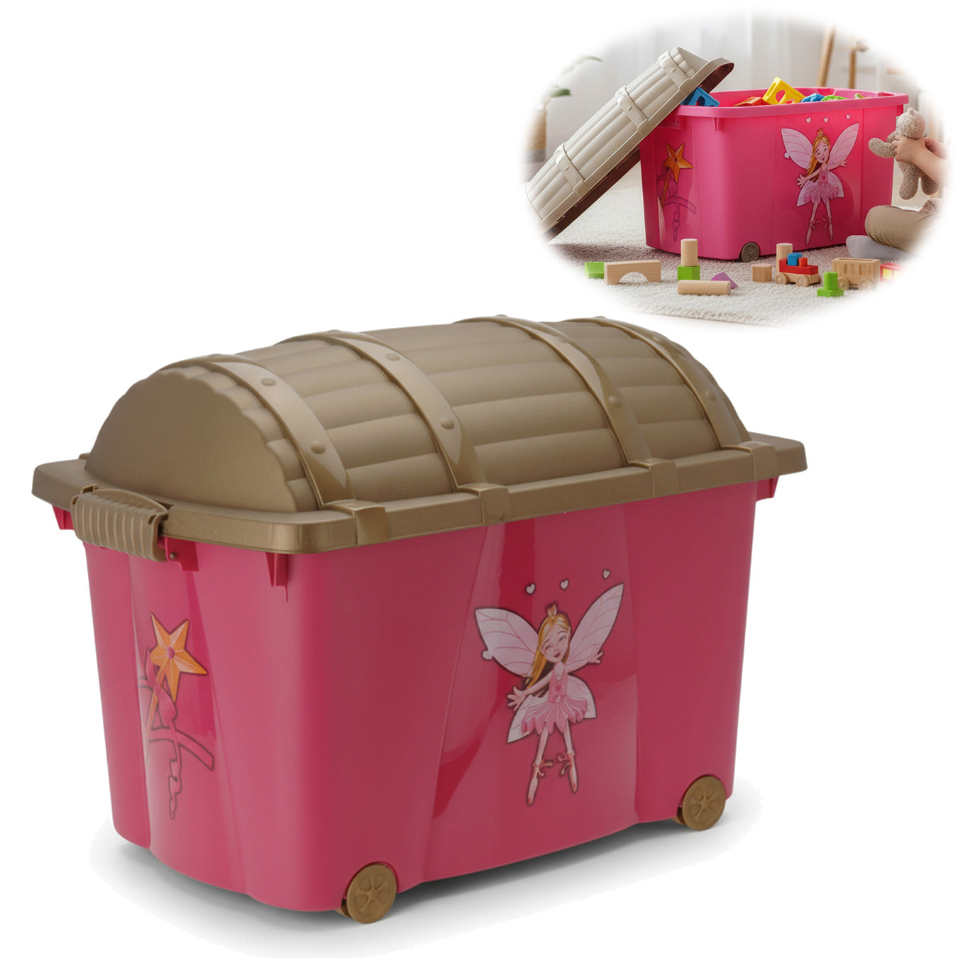 LS-LebenStil Spielzeugkiste Prinzessin XL 60x40cm 57L
