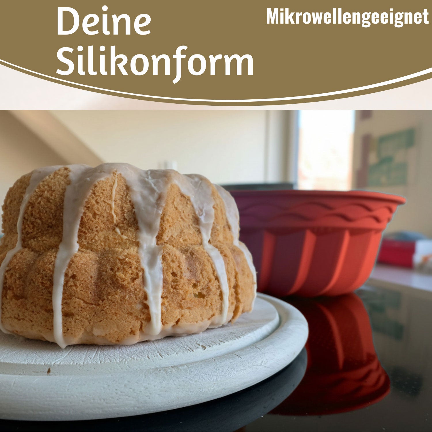 LS-LebenStil Gugelhupf Backform Silikon 24cm 2er Set rund