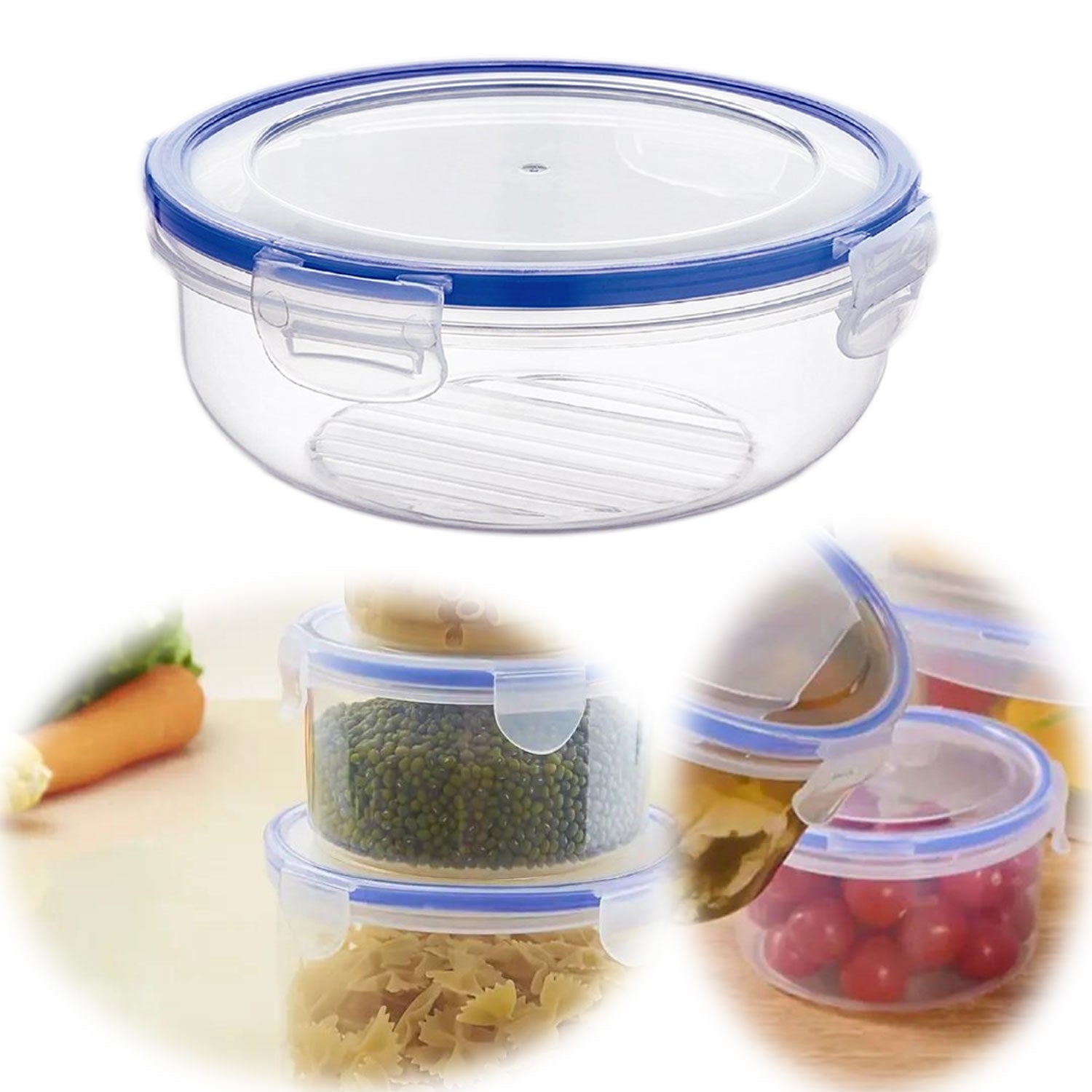 LS-LebenStil Küche & Haushalt Clip & Lock Dose 800ml Rund