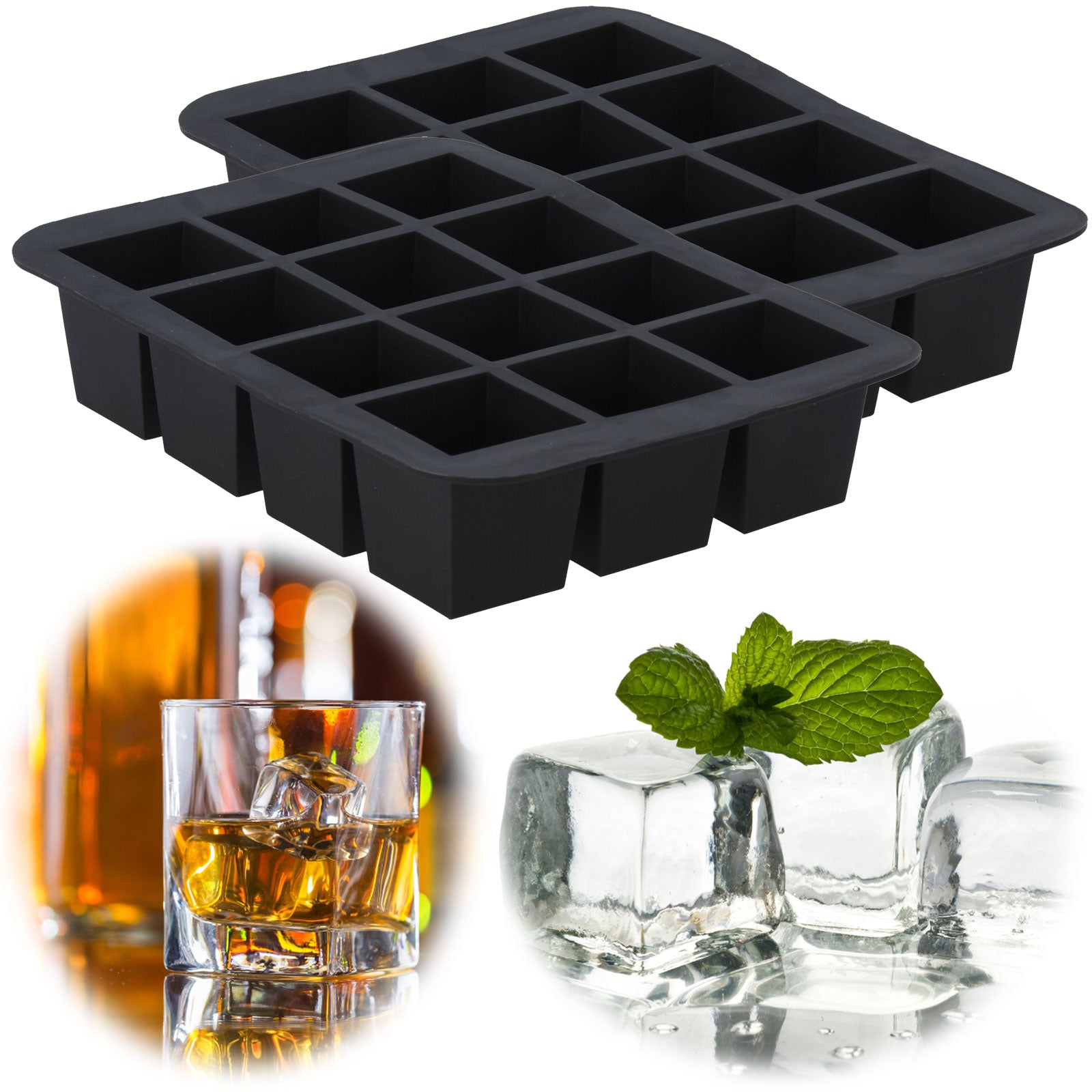 LS-LebenStil Küche & Haushalt XL Eiswürfelform Silikon 2er Set