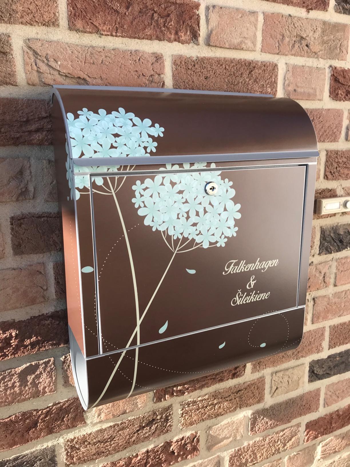 Banjado Briefkasten Eine Rose Postkasten schwarz A4