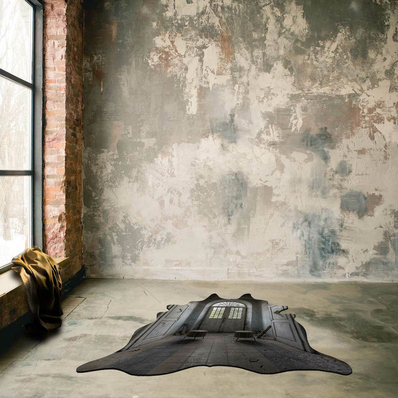 Mineheart Rugs Asylum 2 Flachgewebeteppich Grau Waschbar