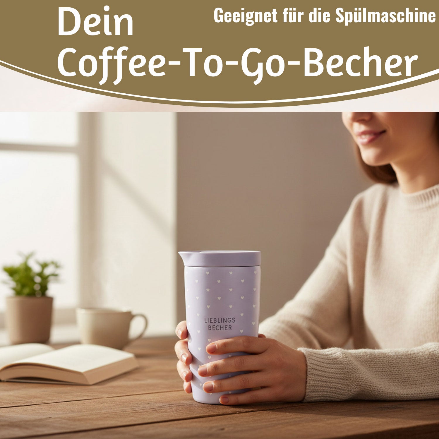LS-LebenStil Thermobecher Lieblingsbecher 350ml Edelstahl lila